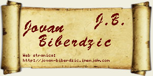 Jovan Biberdžić vizit kartica